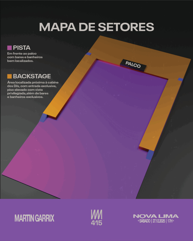 Mapa de setores — Club415 apresenta Martin Garrix